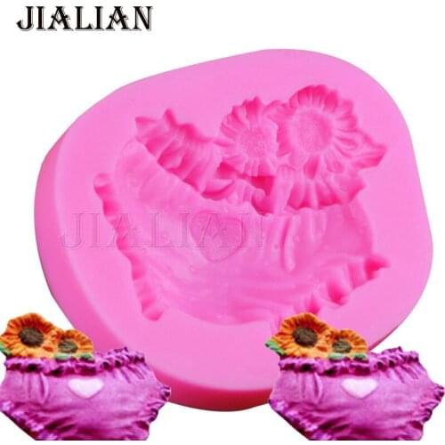 3D Baby Underwear shorts Flowers Fondant chocolate silicone mold cake decorating tools Clay Resin sugar Candy Sculpey T0864