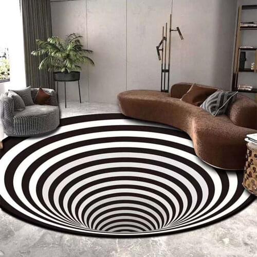 3D Stereo Round Carpet Carpet Optical Illusion Areas Rug Floor Pad Non-slip Doormat Mats For Home Decor Floor Mat