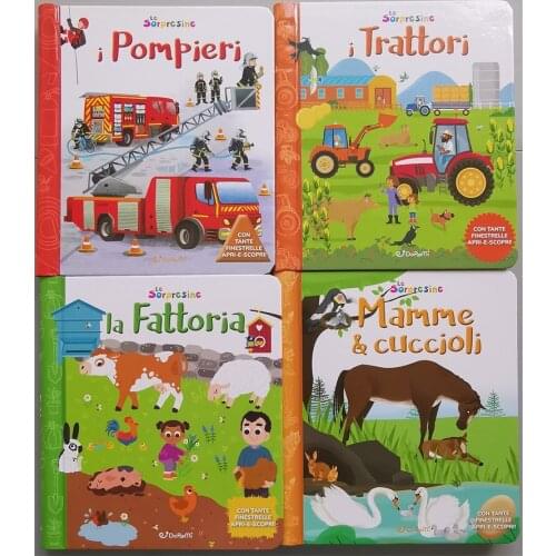 4 Books Parent Child Kids Italian Book Early Education Cute Picture Princesses Interesting Story Cardboard Libros Age 3-8