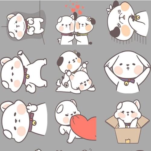 40 Anime Cute Puppy Paper Sticker Decoration DIY Album Diary Scrapbook Book Label Sticker Cute Stationery