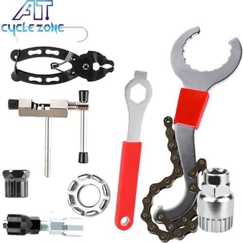 7pcs Bicycle Repair Tool Kits MTB Road Bikes Chain Cutter Bracket Flywheel Remover Crank Puller Wrench Maintenance Set Tools