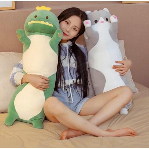 8Styles Dinosaur Plush Toys Kawaii Cat Fox Cloth Doll Stuffed Animal Pillow Unicorn Cushion Soft Sofa Brithday Gifts Baby 120cm