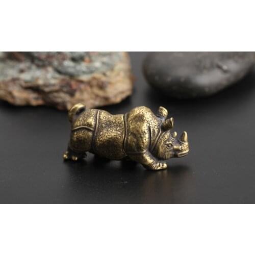 Rinoceronte bronce personalizado creativo colgante pequeño colgante artesanía antigua