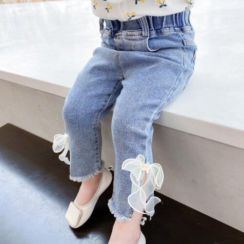 Toddler Jeans For Girls Floral Jeans Girls Casual Style Jeans For Kids Spring Autumn Clothes For Girls
