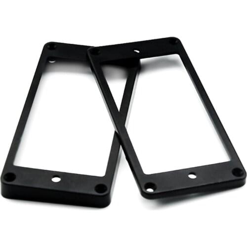 FLEOR 10 Sets Black Flat Guitar Pickup Frame Mounting Rings Neck & Bridge Frame for Electric Guitar Parts