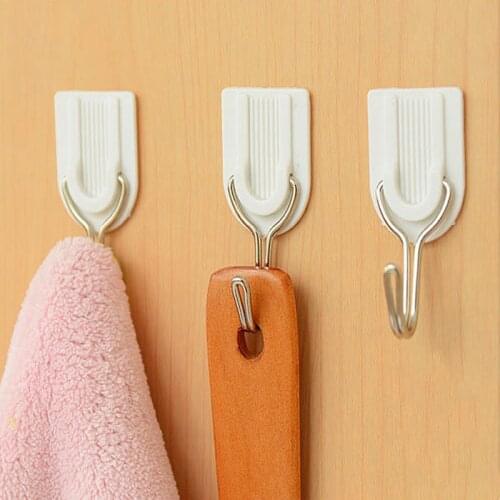 Hot 6 Pcs Household Strong Sticky Coat Hanger Hook Loading Door Kitchen Bathroom Wall Home Towel Holder Storage Organizer 2021