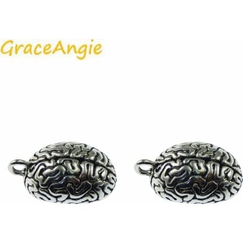 GraceAngie 5PC Antique Brain Design New Style Bracelet Anklet Necklace Charms Pendant Women DIY Jewelry Crafts Accessory