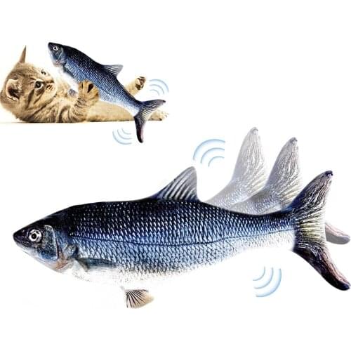 Cat USB Charging Cat Toy Electric Wagging Fish Cat Toy Catnip Kicker Toys Funny Interactive Pets Pillow For Cat Kitten Kitty