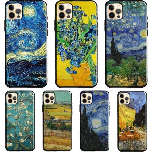 Oil Painting Van Gogh Soft Case For iPhone 12 Pro Max Mini X XR XS Max SE 2020 8 7 Plus 11 Pro Max Phone Cover