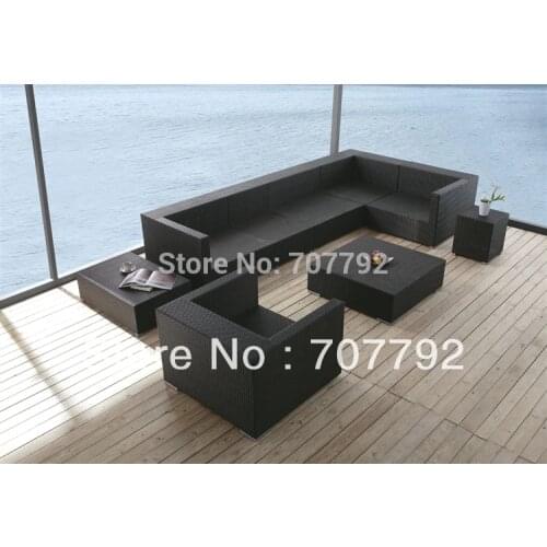 Koro Rattan Sectional Sofa Set with Coffee Table and Matching End Tables