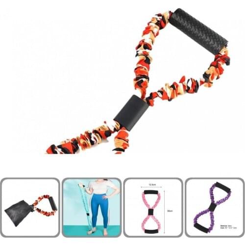 Multi-function Foam Handles Bodybuilding Expander 8 Shape Latex Resistance Loop Band for Fitness