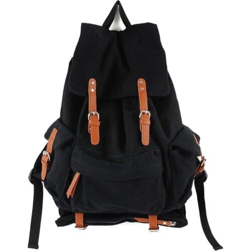 Fashion Leather Canvas Casual Travel backpacks Men Women Large backpack student school bag drawstring backpack Laptop bagpack
