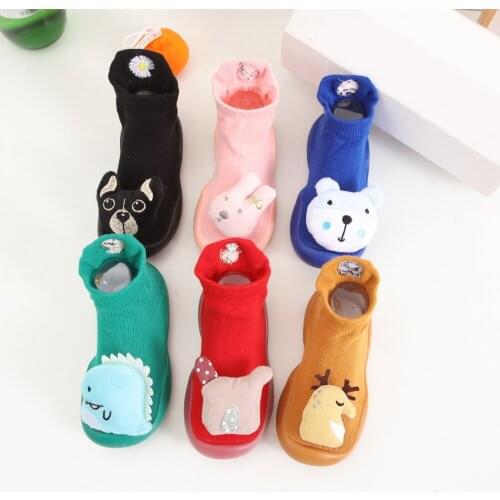 Newborn Baby Soft Cotton Socks Shoes Animal Cartoon Baby Walkers Children Slippers Kids Booties Indoor Homewear Floor Socks