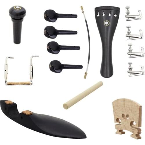Violin Accessories Set 15-piece Set Of Piano Code Pull String Chinrest Ebony Musical Instrument Accessories Stringed Instruments