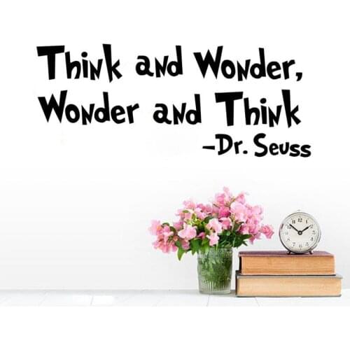Dr Seuss Think And Wonder Wonder And Think Quote Viny Decal Wall Sticker Art Mural