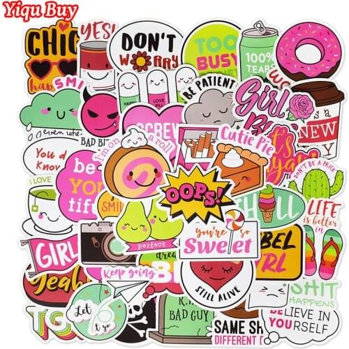 50 PCS Cartoon Girl Style Stickers for Bicycle bumper guitar Water Bottle Laptop Luggage Case Vinyl Decoration Graffiti Sticker
