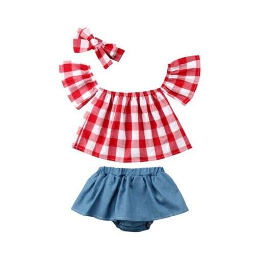 Toddler Girl Clothes Baby Girls Clothes Suit Short Sleeve Tank Tops Tutu Shorts Outfit Summer New Set