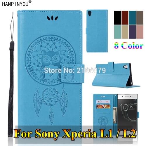 For Sony Xperia L1 / L2 5.5" 3D Pattern Owl Luxury Flip PU Leather Case Card Insert Slots Wallet Stand Cover