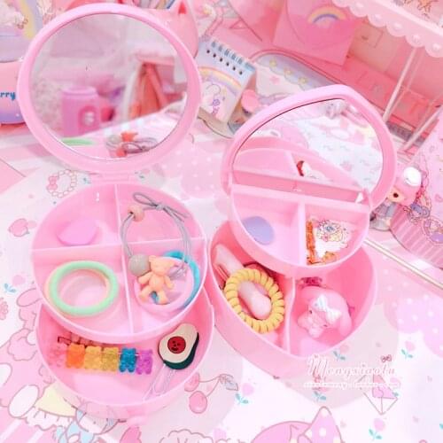 Pink Heart Round Bowknot Jewelry box Ring Earrings Necklace Bracelet Jewelry Packaging Display Storage Box
