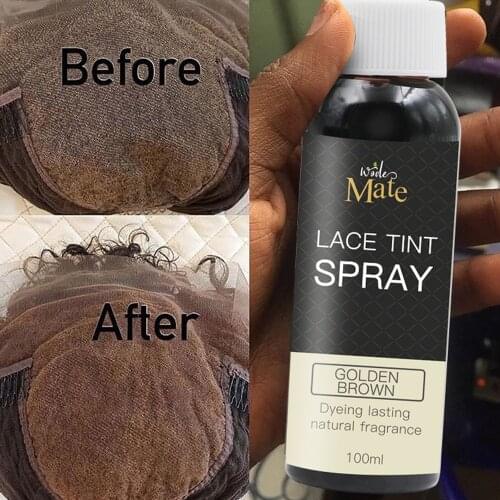 100ml Custom logo Private Label Lace Tint Spray for Wig and Dark Brown Middle Brown Light Brown Lace Tint spray