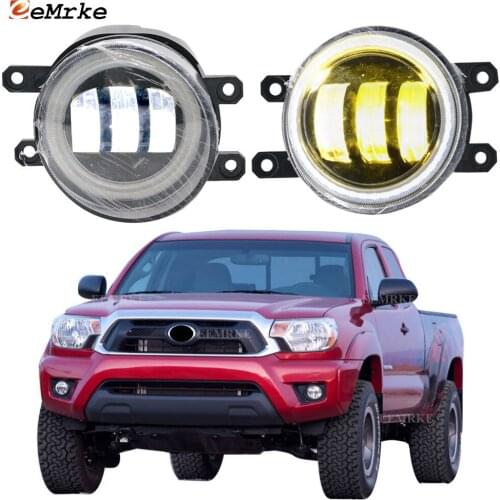 2-Pcs Angel Eye LED DRL Daylight Anti Fog Lights for Toyota Tacoma 2012 '13 '14 '15 '16 '17 2018 Foglight Lamp Car Accessories