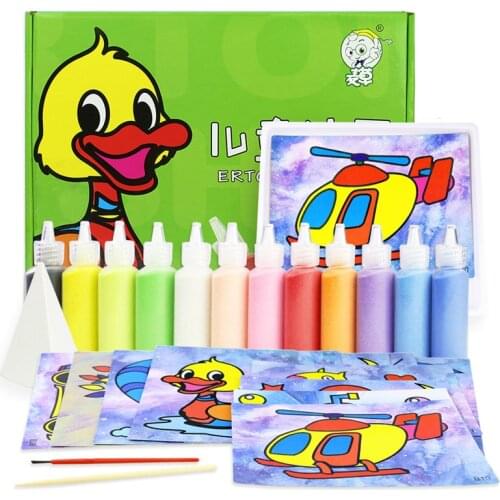 DIY Creative Sand Painting Drawing Art Cards Model Set Cartoon Handmade Early Education Toys Gifts For Children Kids Baby