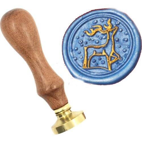 Merry Christmas New Year wax seal Metal head wood handle wax,DIY Scrapbooking wax stamp copper head,Vintage and high quality