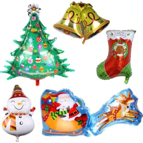1pcs Large Size Christmas Tree Santa Claus Snowman Balloons Toys Christmas Decorations For Home Aluminum Foil Balloon
