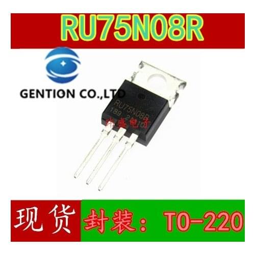 10PCS 75N08 RU75N08R the TO-220 field effect tube of high power 75 v 80 a new in stock 100% new and original