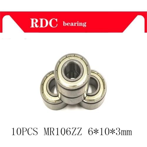 10PCS MR106ZZ MR106 Bearing 6*10*3 mm Miniature MR106 ZZ Ball Bearings L1060ZZ MR106Z 106 6X10X3 MR106 2RS