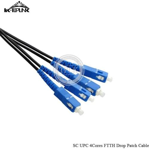 100M SC UPC 4Cores DX Drop Patch Cable Fiber Optical outdoor Patch Cable black 4 cores SC UPC DX Drop Patch Cable Jumper Cable