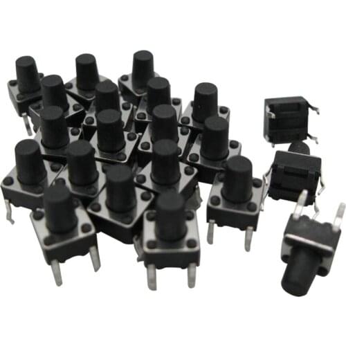 100pcs 6x6x9MM 4PIN Tactile Tact Push Button Micro Switch Direct Touch micro switch black 6*6*9 keys button DIP 4pin