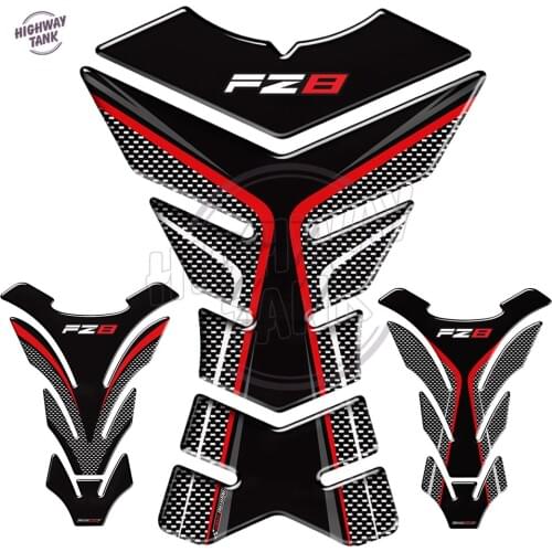 3D Carbon-look Motorcycle Tank Pad Protector Decal Stickers Case for Yamaha FZ8 Fazer FZ 8 Tank