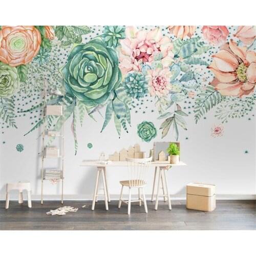 Beibehang custom made 3d wallpaper Modern high-quality silk cloth 3d wallpaper hand painted floral garden Photo wall wallpaper