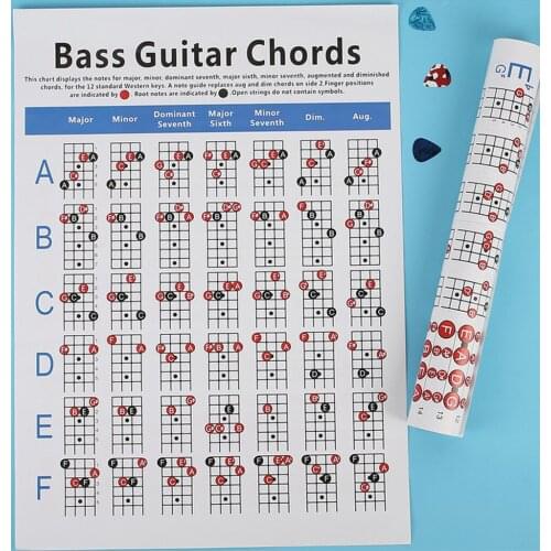 Bass Guitar Chord Chart Music Instrument Practice Electric Bass Guitar Chord Practice Chart Learn Guitar Guitar Accessory