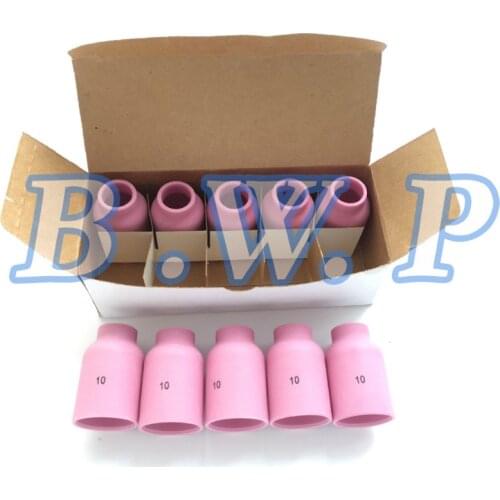 10Pcs TIG Welder Torch Accessories-Pink Large Gas Lens Cup Alumina Nozzle Shield (Size #10/53N88)