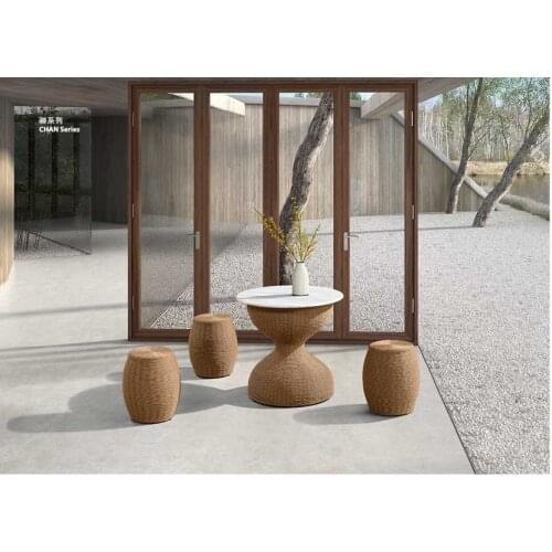 Outdoor sofa small coffee table combination balcony rattan chair table and chair garden leisure living room rattan furniture