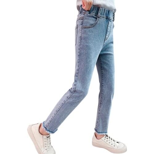 Jeans For Girl High Quality Girl Jeans Kids Solid Color Kids Jeans Spring Autumn Childrens Clothes 6 8 10 12 14