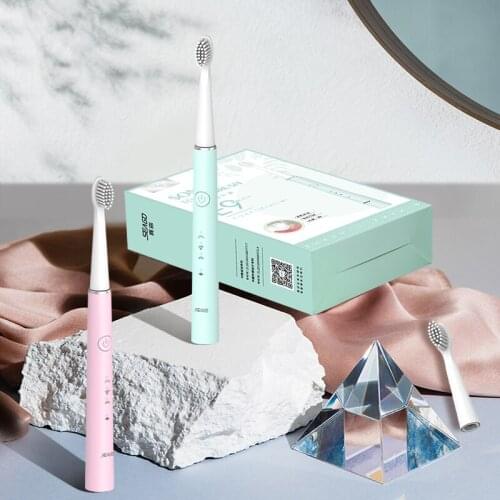 2020 NEW USB Rechargeable Electric Toothbrush Sonic Tooth Brush for Female and Girl with 8 soft Brush head