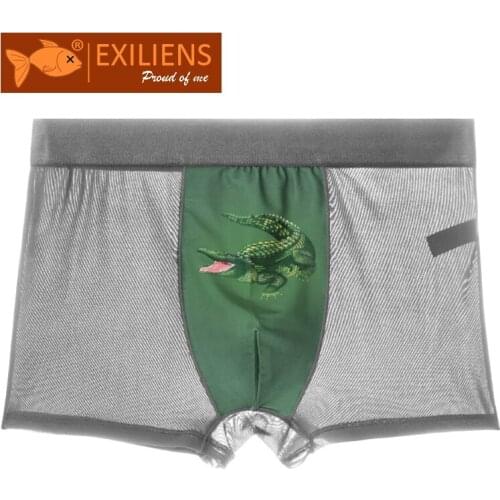 EXILIENS Brand Sexy New Underwear Men Boxer Para Hombre Man Penis Mens Boxers Cuecas Masculina Crocodile Boxershorts Homme L-3XL