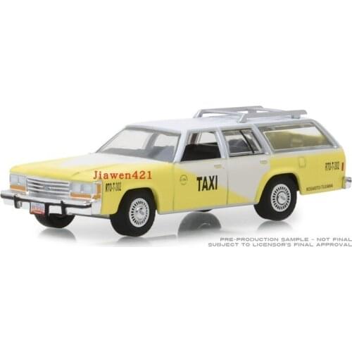 GreenLight 1:64 1988 Ford Crown Wagon Taxi Yellow&White Alloy toy cars Metal Diecast Model Vehicles For Children Boys gift hot