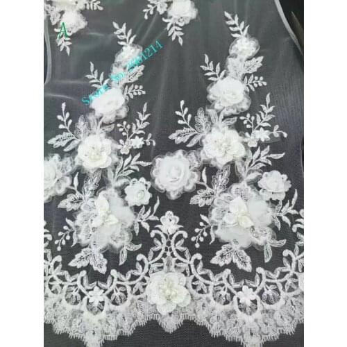 Good quality fashion embroidery tulle fabric african net lace fabric BZL-71710 for bride wedding gown in white color