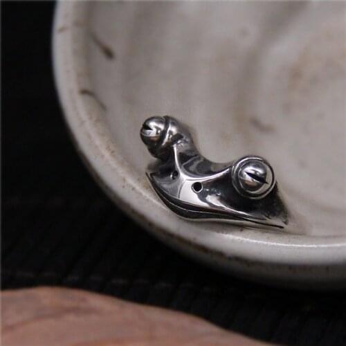 New Bohemian frog with elegant design and artistic retro style without inlaid opening ring friend Gift Silver Jewelry