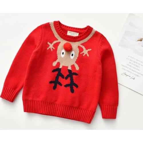 Ma&Baby 18M-7Y Christmas Toddler Kid Baby Boy Girl Sweaters Cartoon Deer Autumn Winter Warm Knitted Long Sleeve Clothes