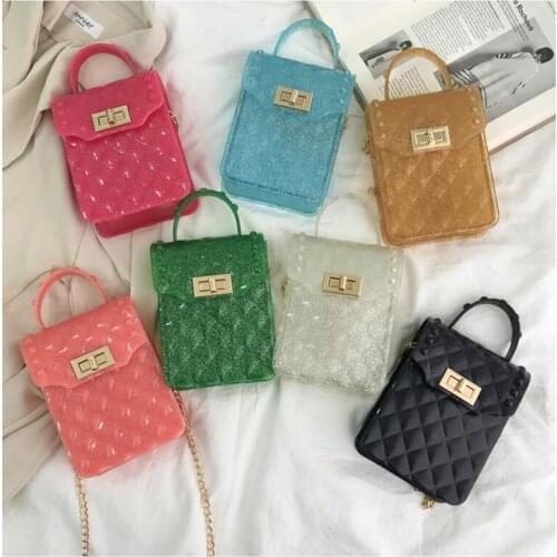 Sweet Candy Color Jelly PVC Handbags Women Casual Flap Bags Ladies Crossbody Shoulder Bags Beach Bags Girls Pouch Bolsas Female