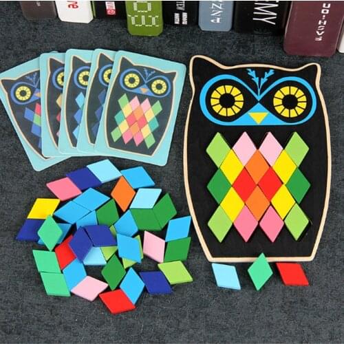 Cartoon Educational fish/owl Wooden Toys For Children Multifunction Early Learning Wooden Puzzles