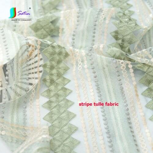 Soft Breatable Beautiful Grid Stripe Make Decorate Skirt Diy Bag Doll Embroidery Wedding Dress Material Green Pink Tulle Fabric