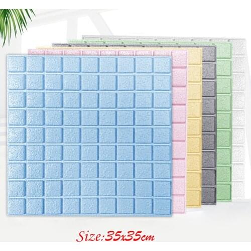 3D Wall Panel That Sticks To The Wall Panel Small Square Foam Brick Waterproof Anti-collision Wallpaper Living Room Decor