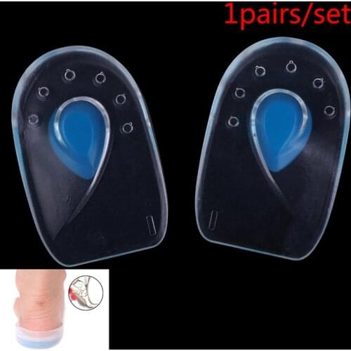 NEW 1 Pair Silicone Shoes Gel Pads Inserts Heel Pain Spur Relieve Cushion Foot Support Heel Cup Insoles Brace