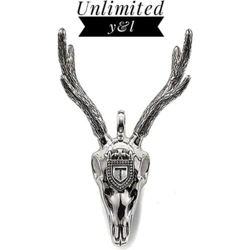 Deer Antlers Buck Horn Pendants for Necklace Women Men Thomas Style Silver Fashion DIY Jewelry Making Accessories 2018 New